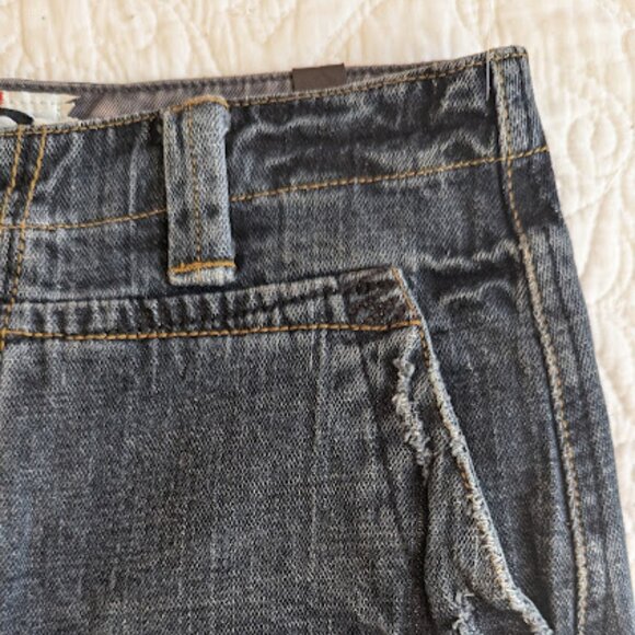 Denim skirt w Leather details- Made in Italy Size Small - Picture 9 of 16